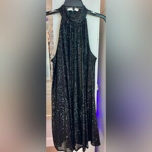 Badgley Mischka Black Sequin Dress